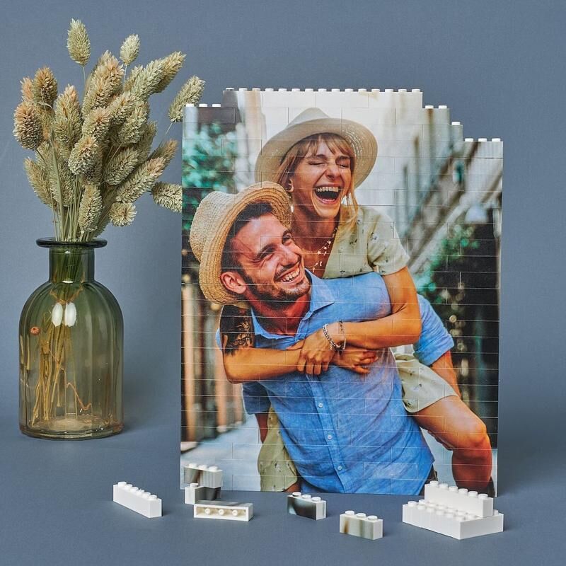Gepersonaliseerde blokpuzzel aangepaste paar foto's voor Valentijnsdag