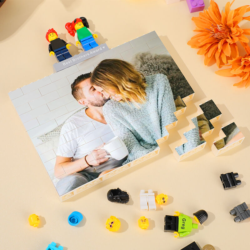 Blocs de construction Cadeaux romantiques pour la Saint-Valentin briques personnalisées Figurines en brique Personnalisé pour Couple lego minifugure lego minifugure