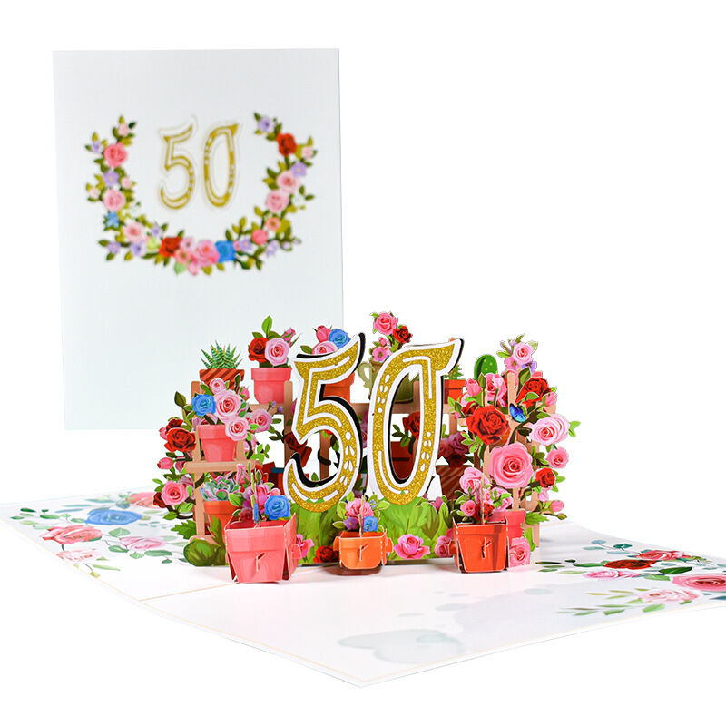 Tarjeta Pop Up 3D de Flores Perfectas para Aniversario