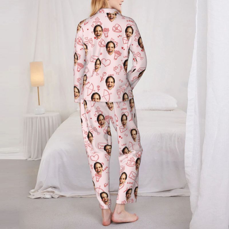 Personalisierte Pyjamas benutzerdefinierte Foto einfache niedliche kleine Muster Design Adorable Geschenk für Sie