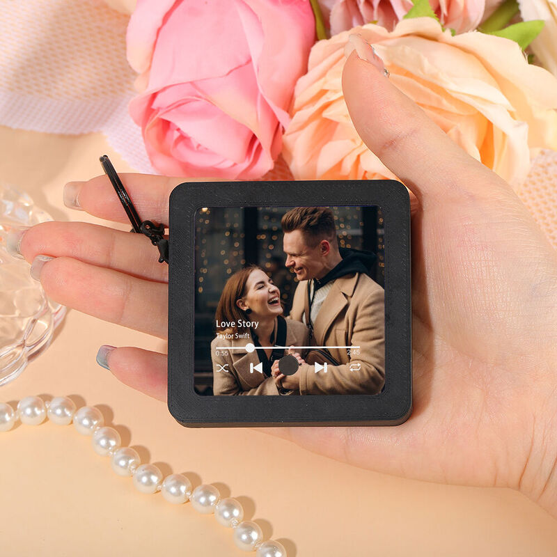 Porte-clés photo personnalisé Boîte à musique Cadeau créatif pour votre amour
