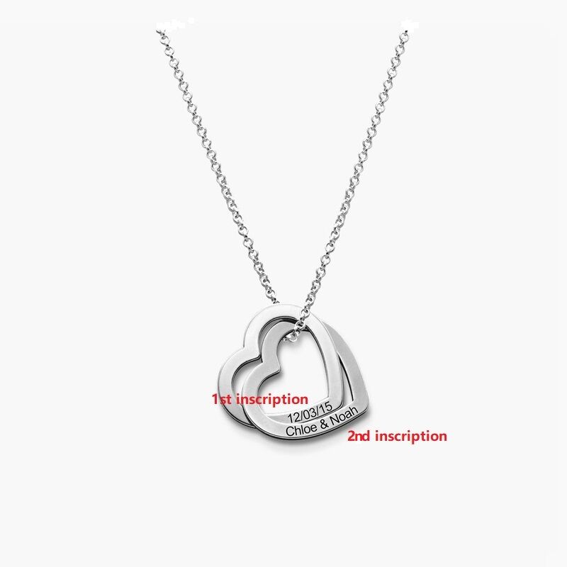 Personalized Name Necklace Gift for Beautiful Girlfriend "Keep These Hearts Close to You"