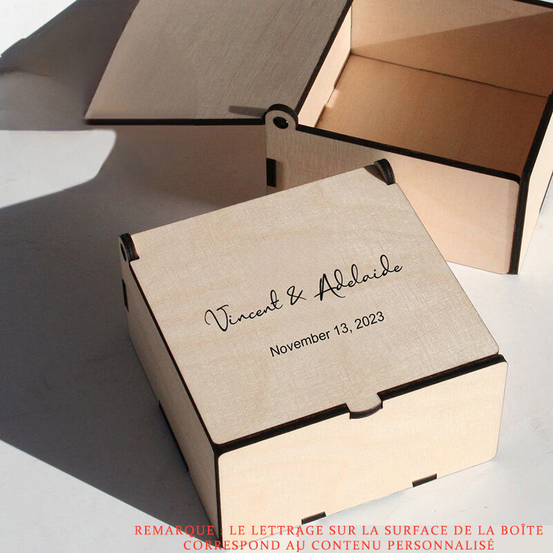 Boîte d'encarts pour Livre d'Or Personnalisé en Acrylique Bois Coquille