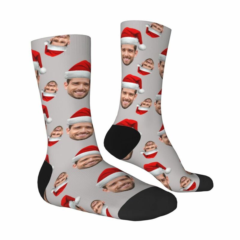 Chaussettes personnalisées avec photo du visage pour un cadeau de Noël amusant pour vos amis