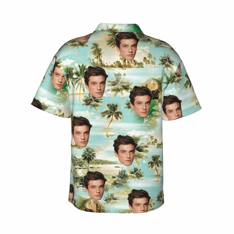 Personalized Hawaiian Shirt Custom Photo Retro Rainforest Print Holiday Look for Men