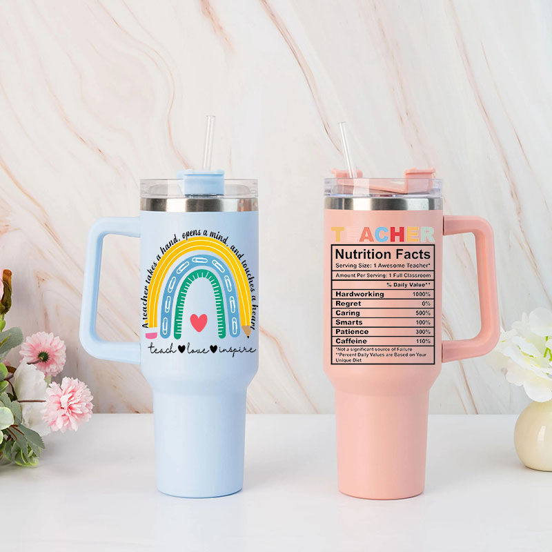 Magnifique gobelet avec motif arc-en-ciel Cadeau amusant pour enseignant
