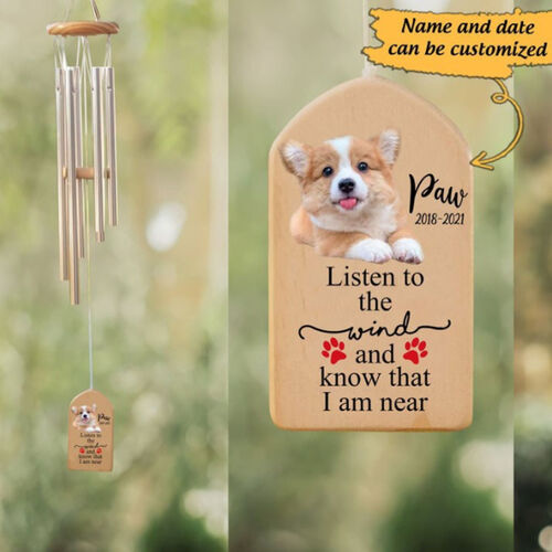 Hör auf den Wind Personalisiertes Windspiel für Haustiere mit Foto