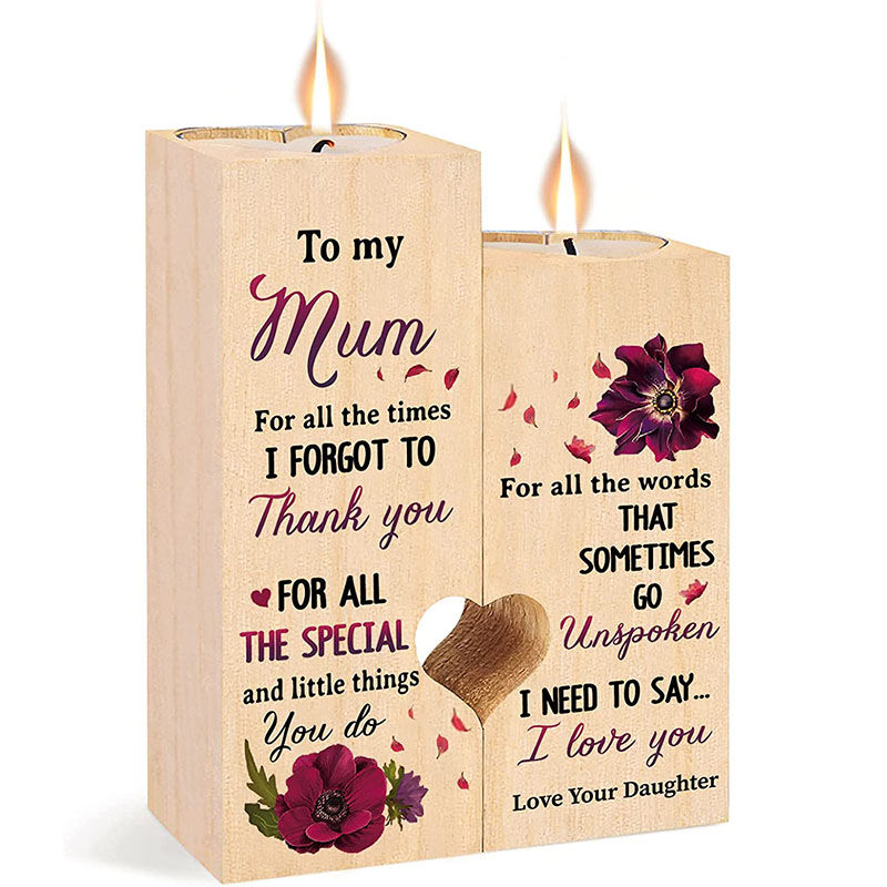 Candelero personalizado de madera estampado de rosa para mi mejor madre