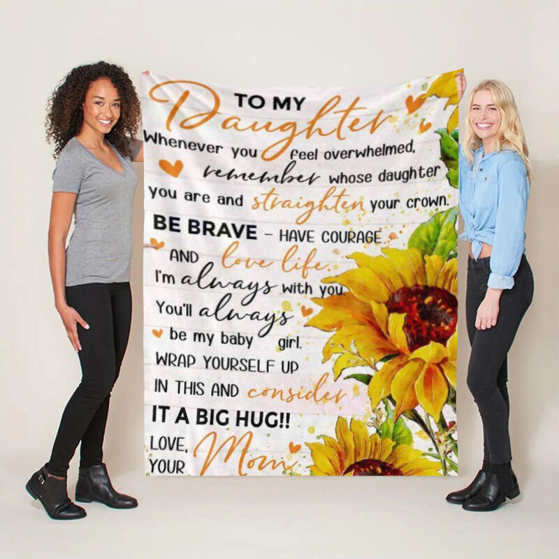 "My Daughter, My Baby Daughter" Family Love Letter Blanket for Mom's Daughter