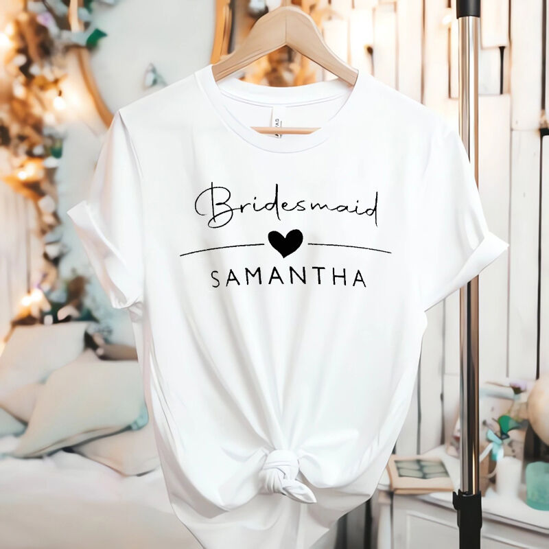 Personalized T-shirt Bride Fun Bachelorette Shirts with Custom Name Gift for Friends