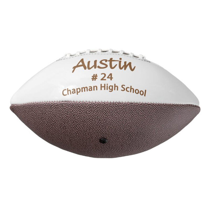 Balón de rugby personalizado con nombre y número como regalo de graduación