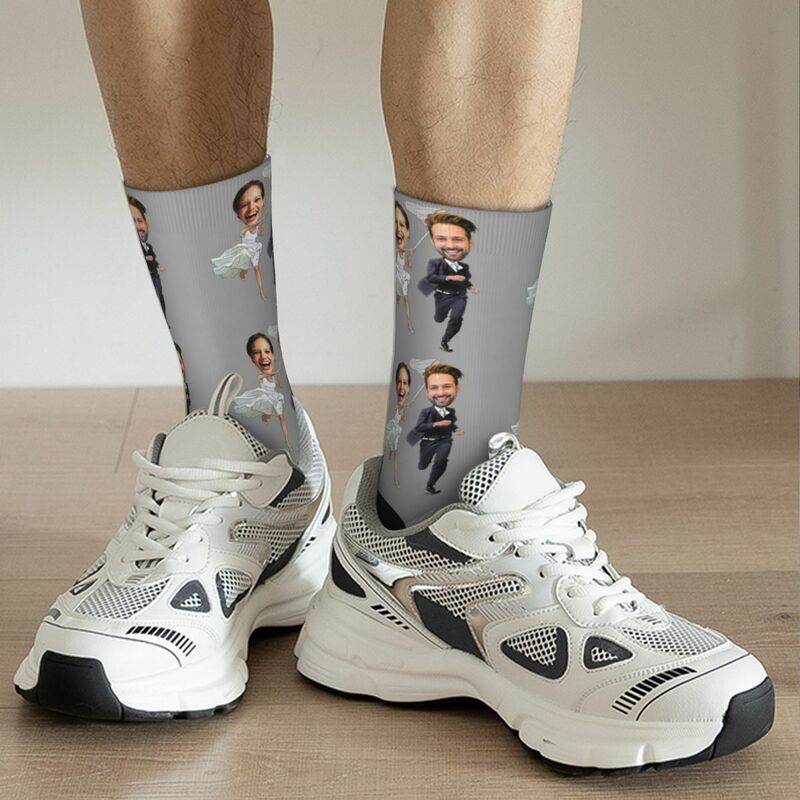 Personalized Face Socks Couple Wedding Photo Gift for Friends