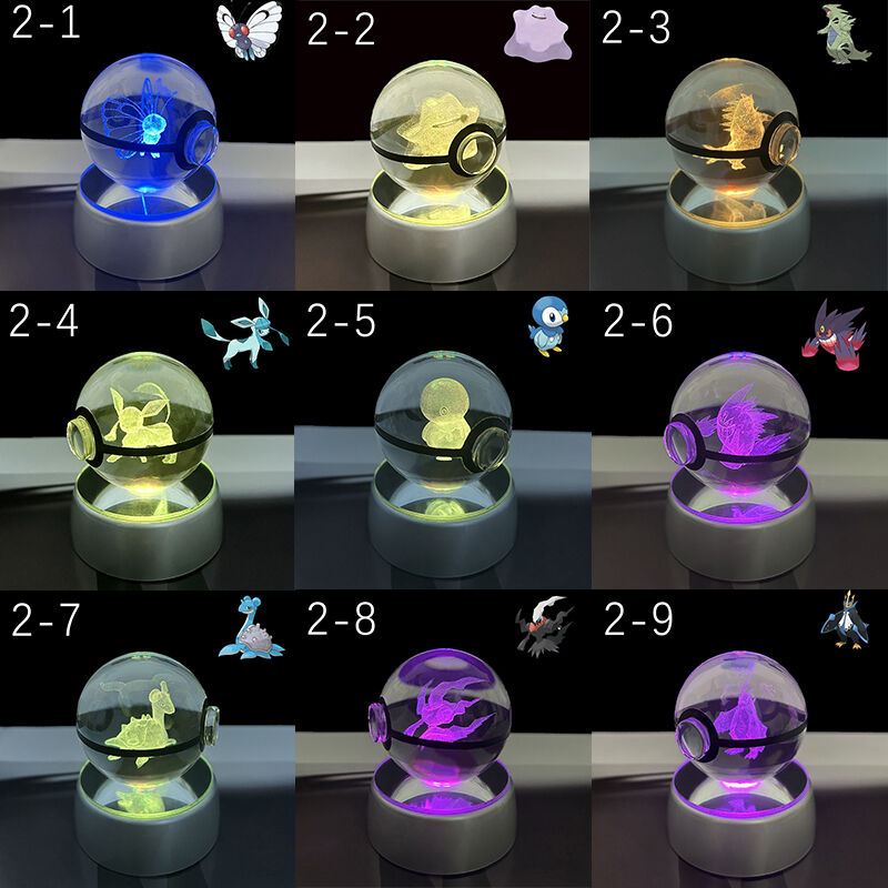 3D Crystal Ball Night Light Cute Animals Pattern Precious Gift for Friend