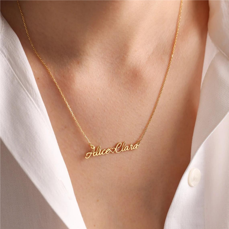 Personalisiertes Pärchen-Namen-Halskette Süßes Geschenk Für Den Valentinstag