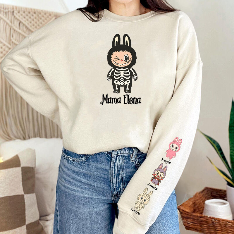 Personalized Sweatshirt Spooky Labubu Series Cute Pattern Design Attractive Halloween Gift for Family