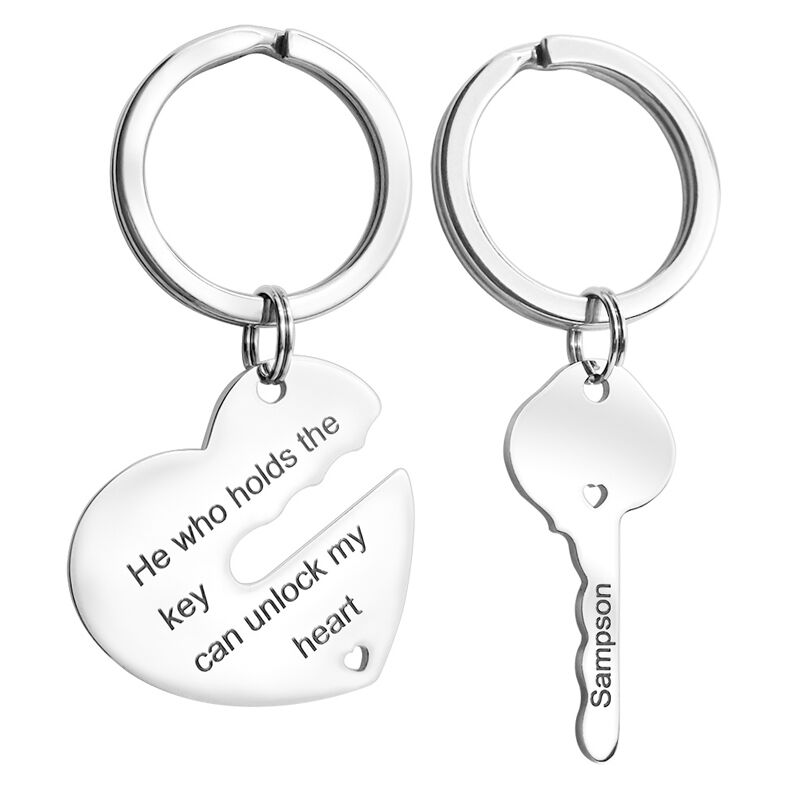 "Liebe ist das Schlüsselwort" Personalisierter Gravierter Schlüsselanhänger