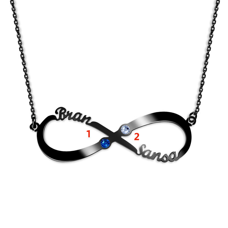 "Your Soulmate" Personalized Infinity Necklace with Birthstone