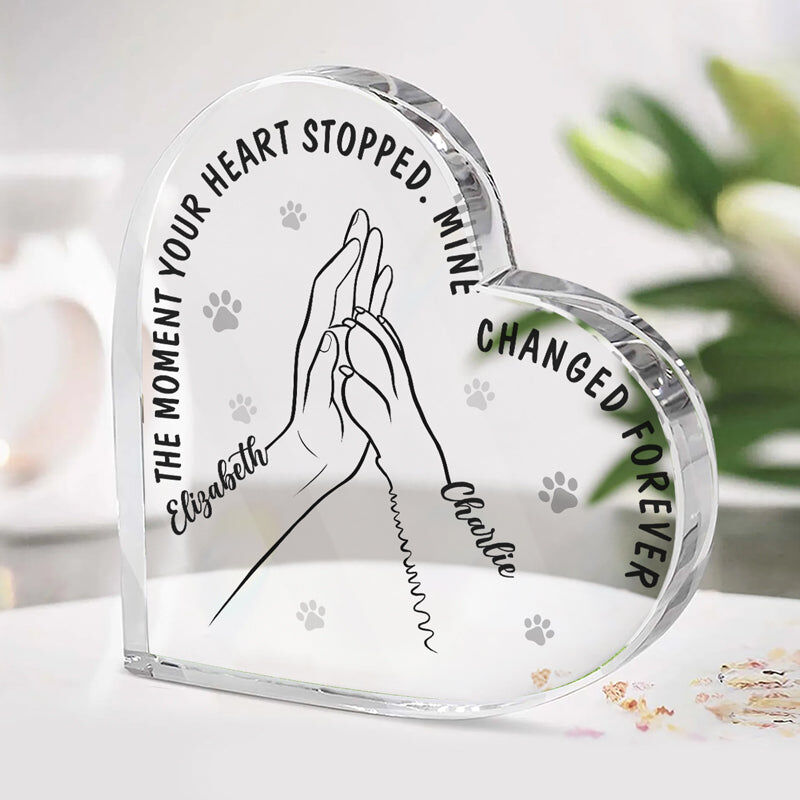 Personalized Acrylic Plaque The Moment Your Heart Stopped Mine Changed Forever Memorial Gift for Pet Lover
