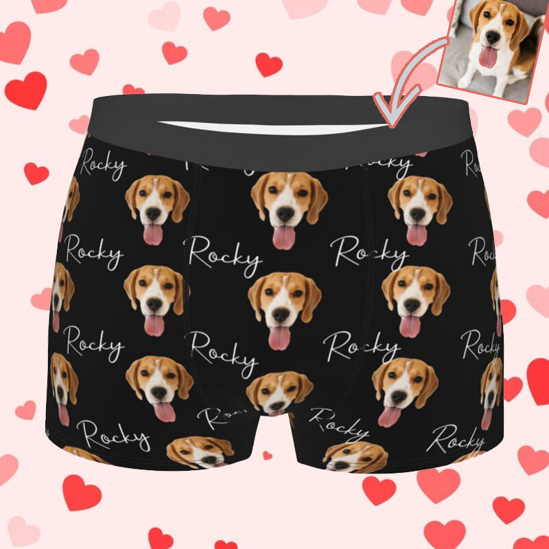 Personalisierte Bild-Männer-Unterwäsche Boxer Shorts mit kundenspezifischem Namen Einfaches Geschenk für Tierliebhaber