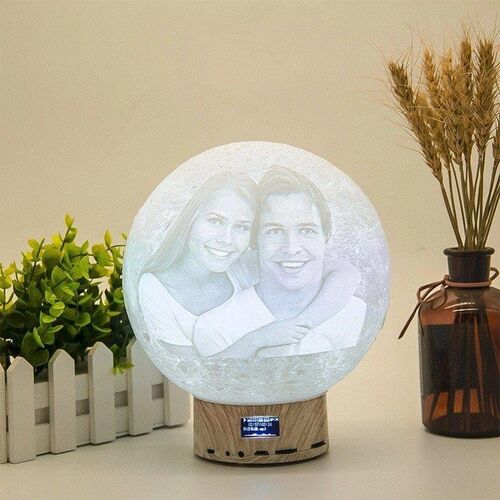Lámpara luna de foto 3d personalizado con altavoces bluetooth