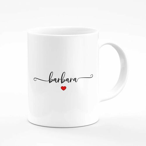 Personalized Red Heart Custom Name Mug