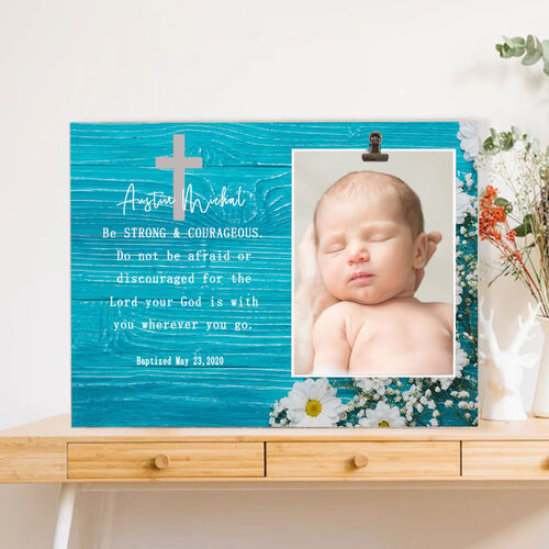 Cadre photo personnalisé Cadeau de baptême pour filleule