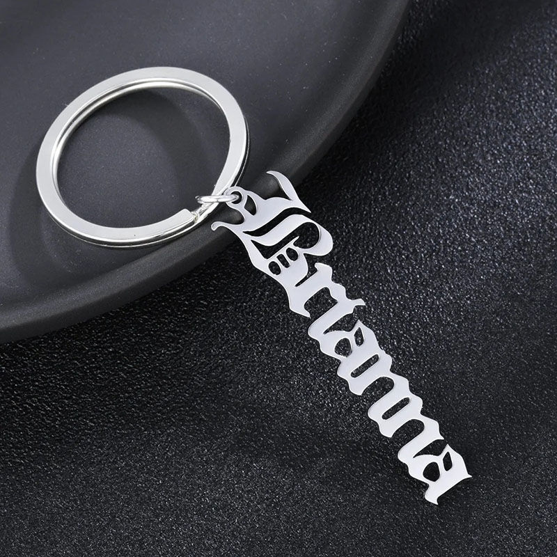 Personalized Old English Name Keychain for Him/Her