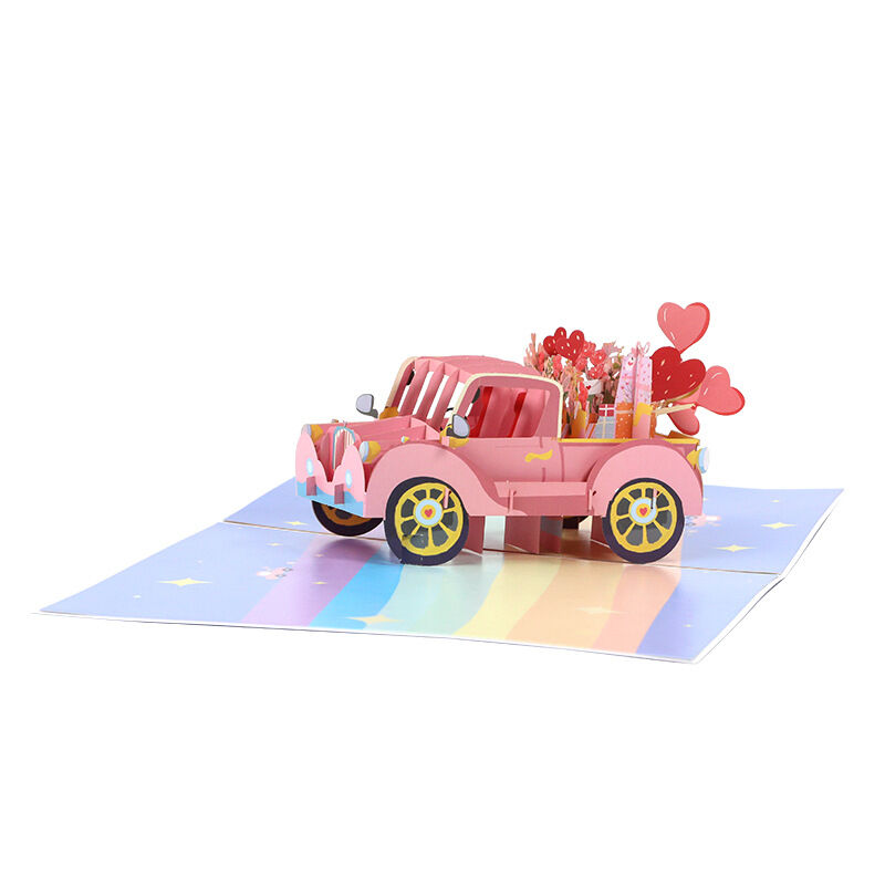 3D Cute Car Pop Up Card Commemorative Gift