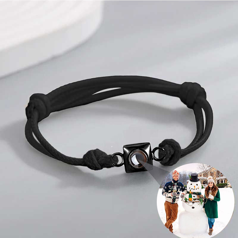 Personalized Projection Picture Bracelet Square Pendant Shape Simple Gift For Boyfriend