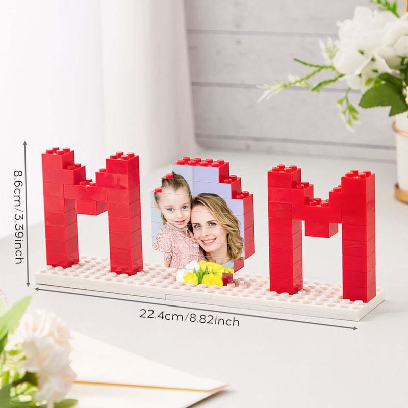 "Mom"Personalized Photo Building Blocks With Minifigures Warm Mother's Day Gift