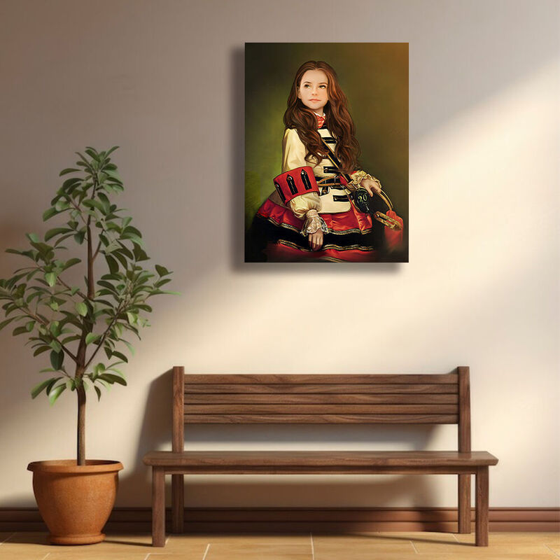 "The Adventurous Princess" Customized Head Photo Vintage Royal Portraits