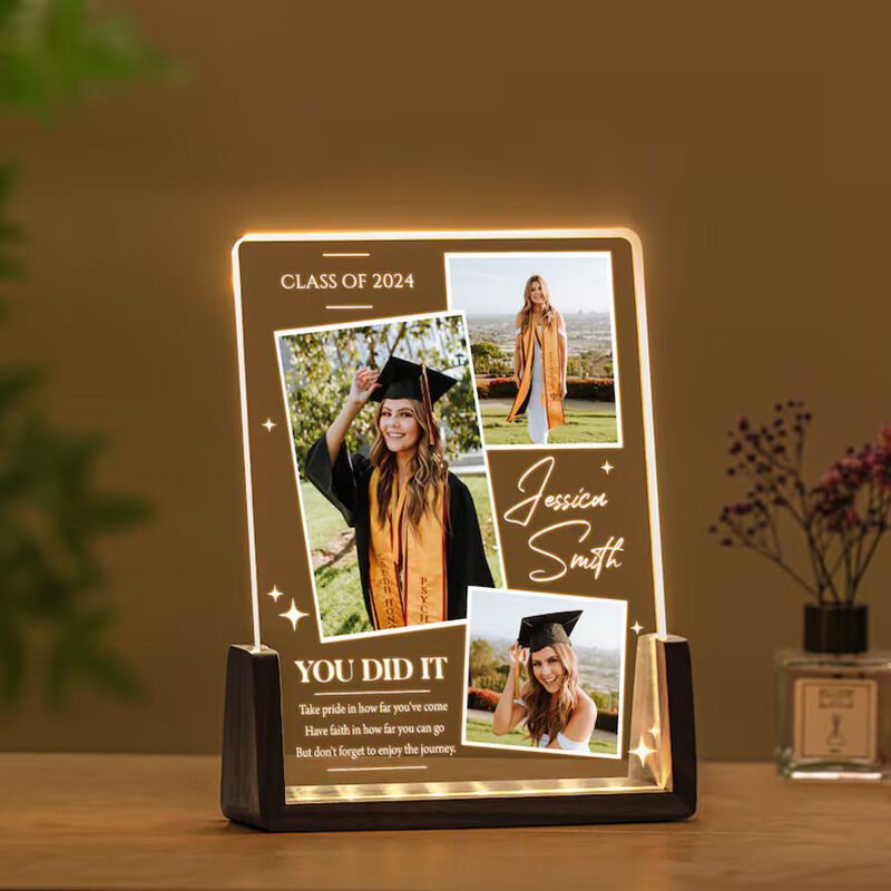 Personalized Picture Night Light Book Shaped Best Gift for Graduation