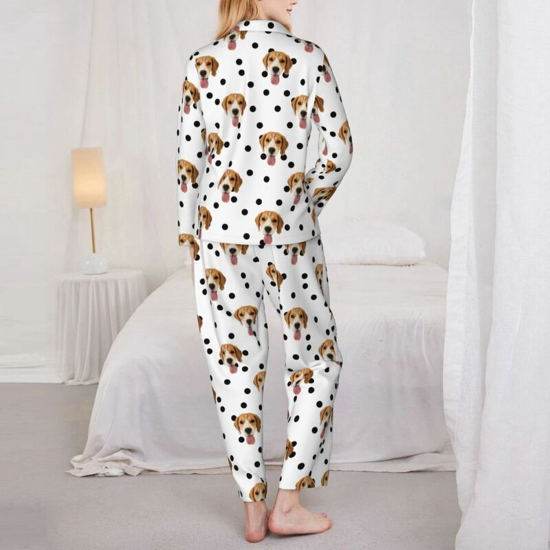 Pyjama personnalisé avec photo à pois au choix Cadeau parfait pour l'être aimé