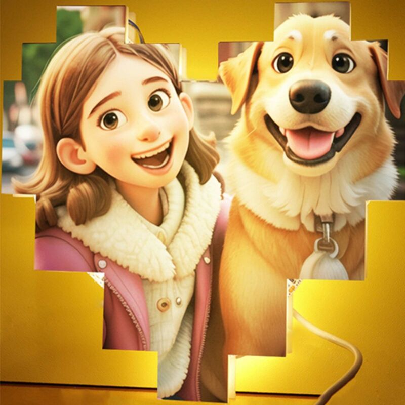 Personalized Acrylic Lamp Custom Cartoon Style Photo Cute Gift for Couples