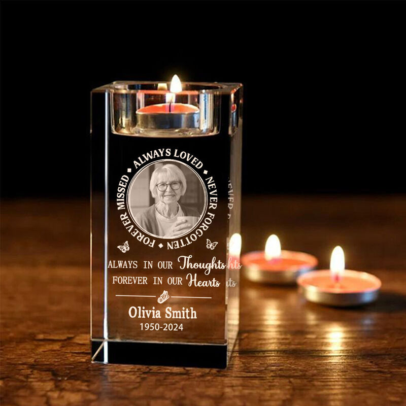 Personalized Crystal Candle Holder Commemorative Decorations as Gifts for Loved Ones