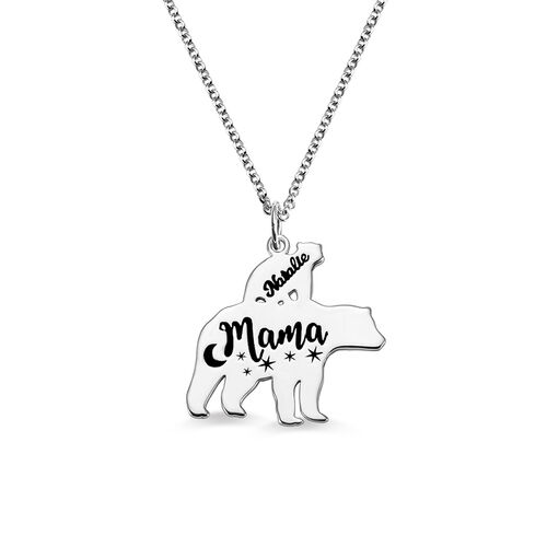 "My Mom" Personalized Mama Bear Necklace