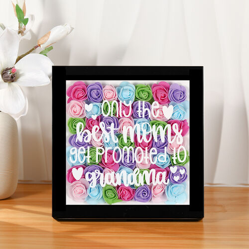 Personalized Dried Flower Frame Gift for Mom-Only The Best Mom Get Promoted To Grandma
