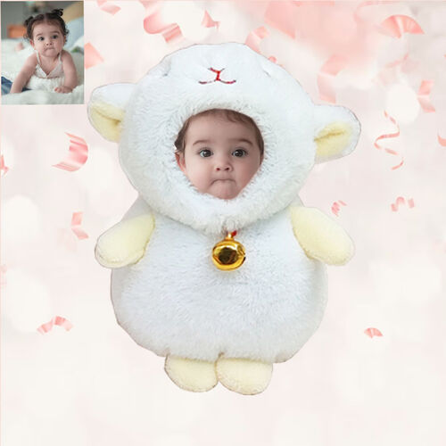 Personalized 3D Custom Face Doll White Sheep Plush Doll Keychain