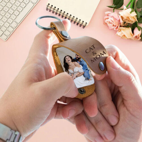 Personalized Mini Photo Lettering Keychain for Dad