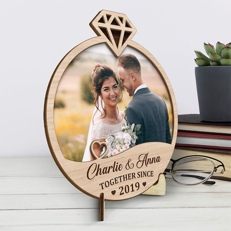 Personalized Picture Frame Together Since When with Custom Photo Diamond Design Perfect Gift for Wedding