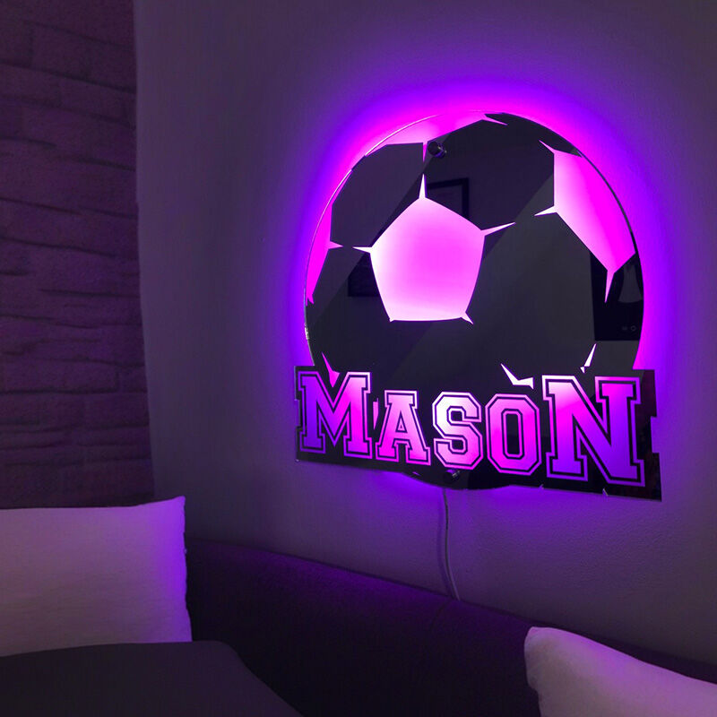 Personalized LED Cool Mirror Lights For Football Lovers