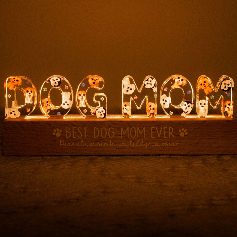 Personalized Letter Lamp With Dog Pattern Cute Gift For Kids