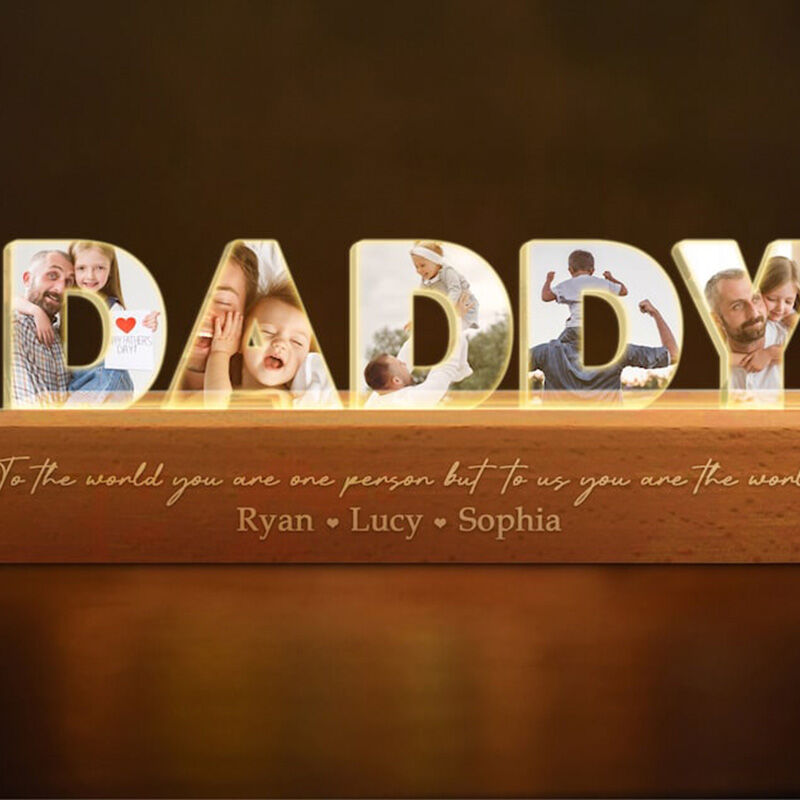 Personalized Led Letter Light Custom Photo Warming Father's Day Gift