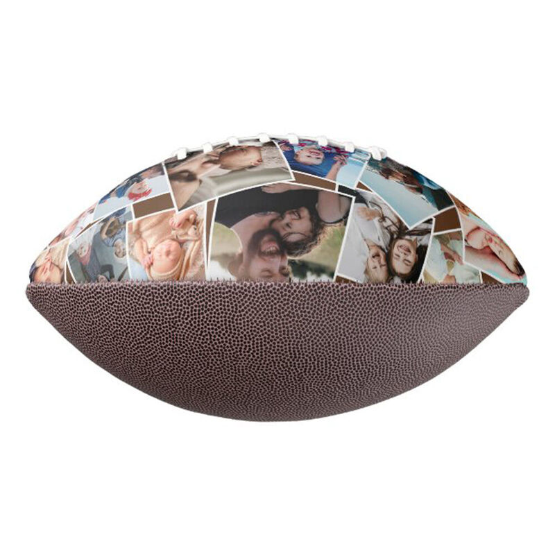 "Best Dad Ever" Personalized Football Add Photos for Dad