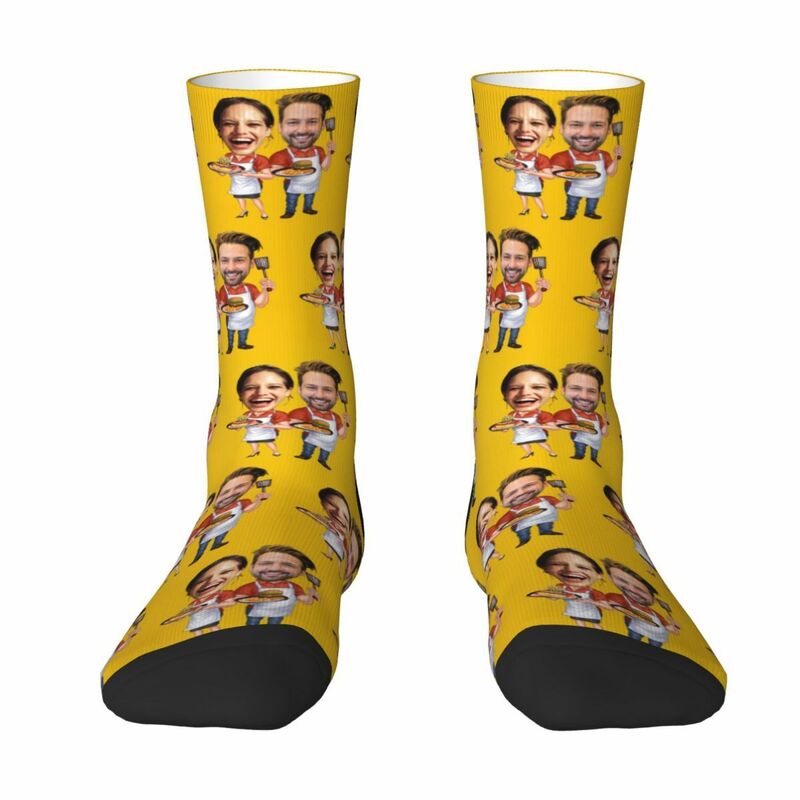 Personalized Face Socks Fun Socks Foodie Gift for Cooking Lovers