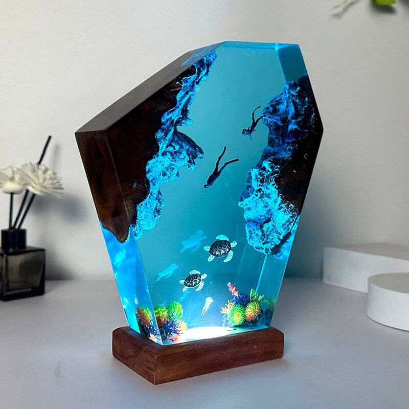 Turtle And Baby Turtle Resin Night Light Cute Gift for Parents