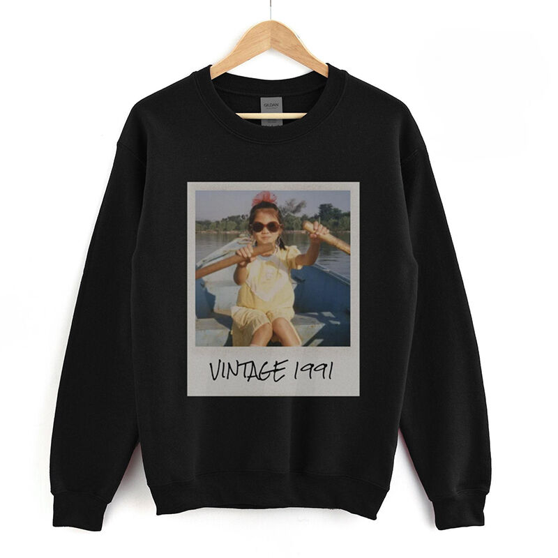 Personalized Sweatshirt Custom Photo Classic Retro Style Design Great Surprise Gift for Loved Ones