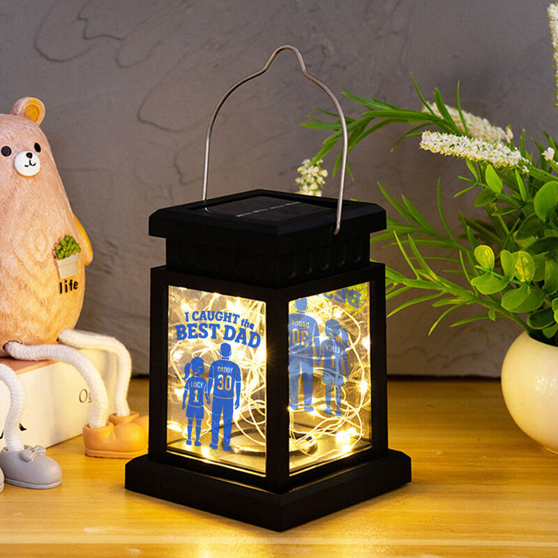 Veilleuse solaire personnalisée lumière d'ambiance rétro étanche pour l'extérieur pour la fête des pères