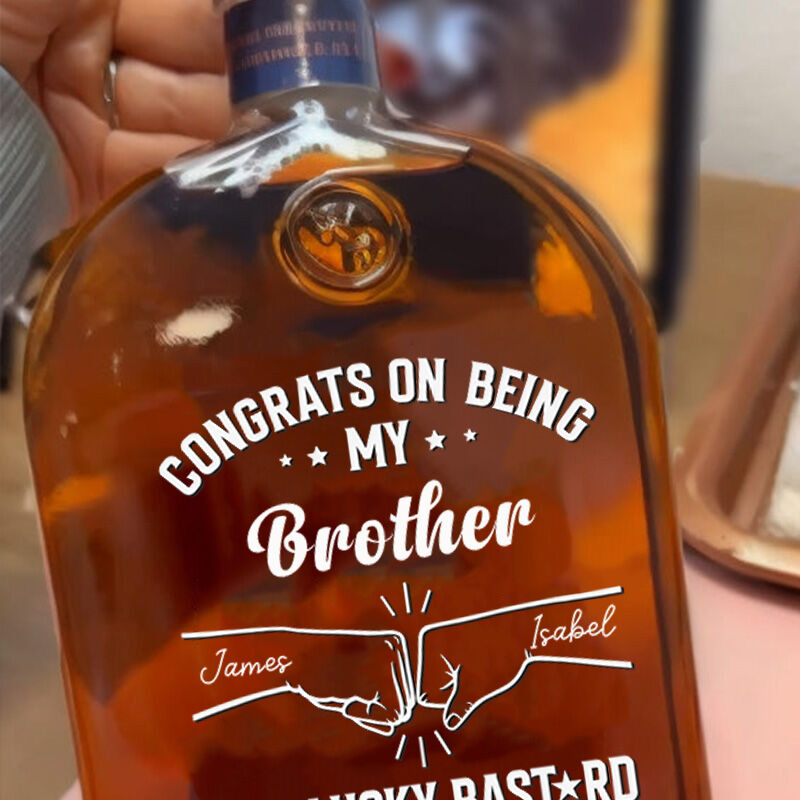 Bouteille de whisky personnalisée avec motif main Superbe cadeau pour la famille