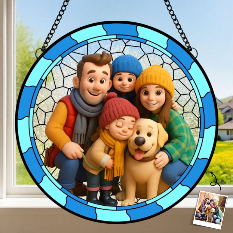 Ciondolo personalizzato da appendere alla finestra con foto di famiglia personalizzata per Natale